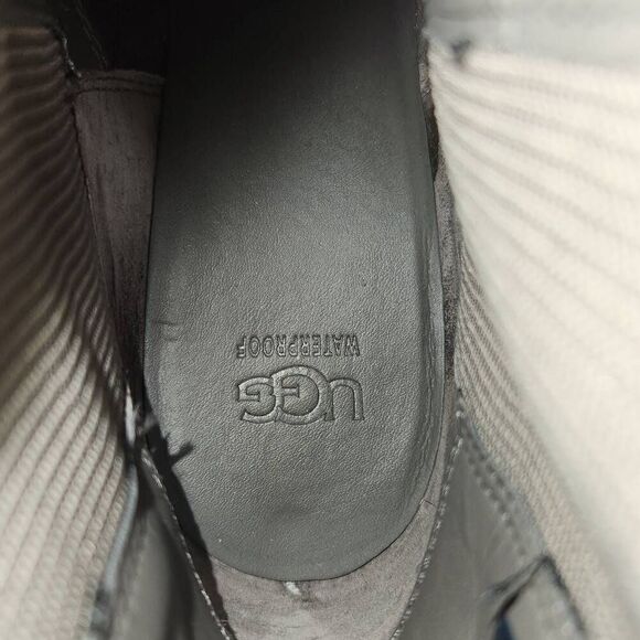 Women's UGG Hazel Chunky Heel Suede Chelsea Ankle Waterproof BOOTS Mole 1103766 - Picture 9 of 11